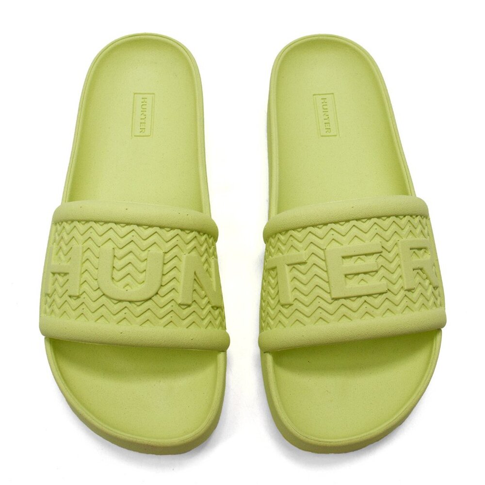 HUNTER Bloom Algae foam slide sandals in Zesty Yellow US size 7